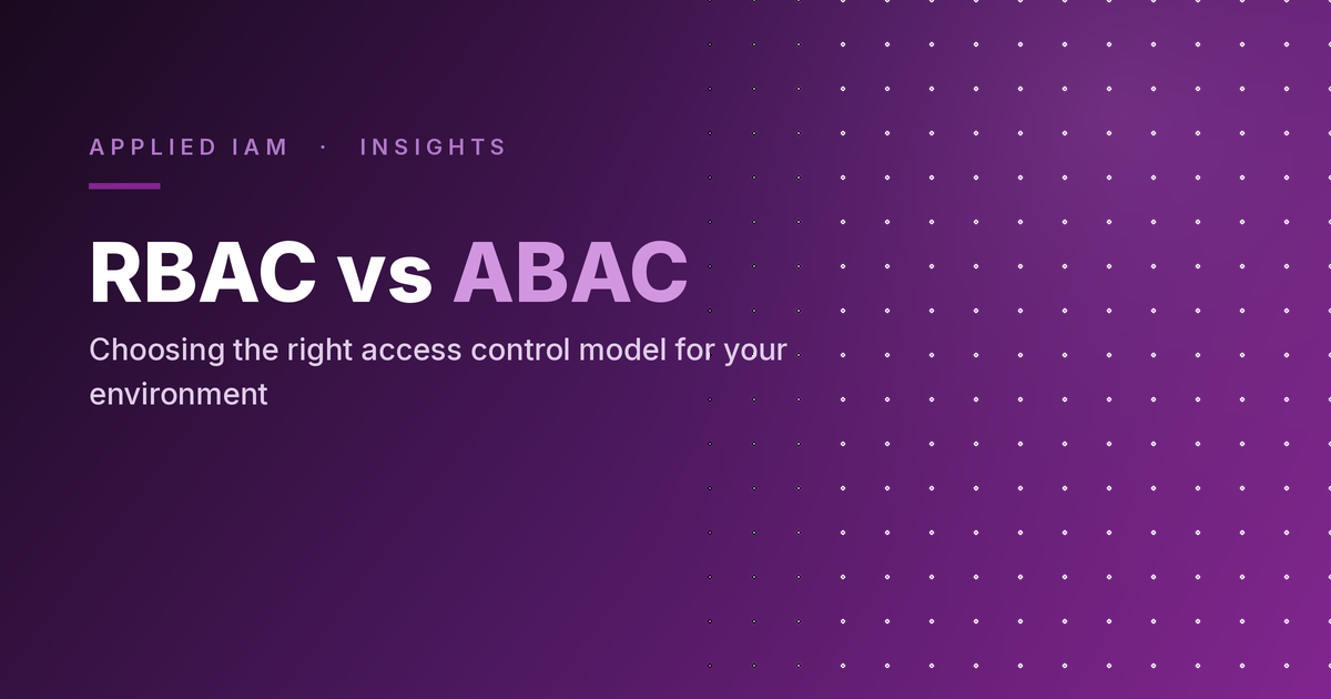 Split diagram comparing role-based access control and attribute-based access control decision flows